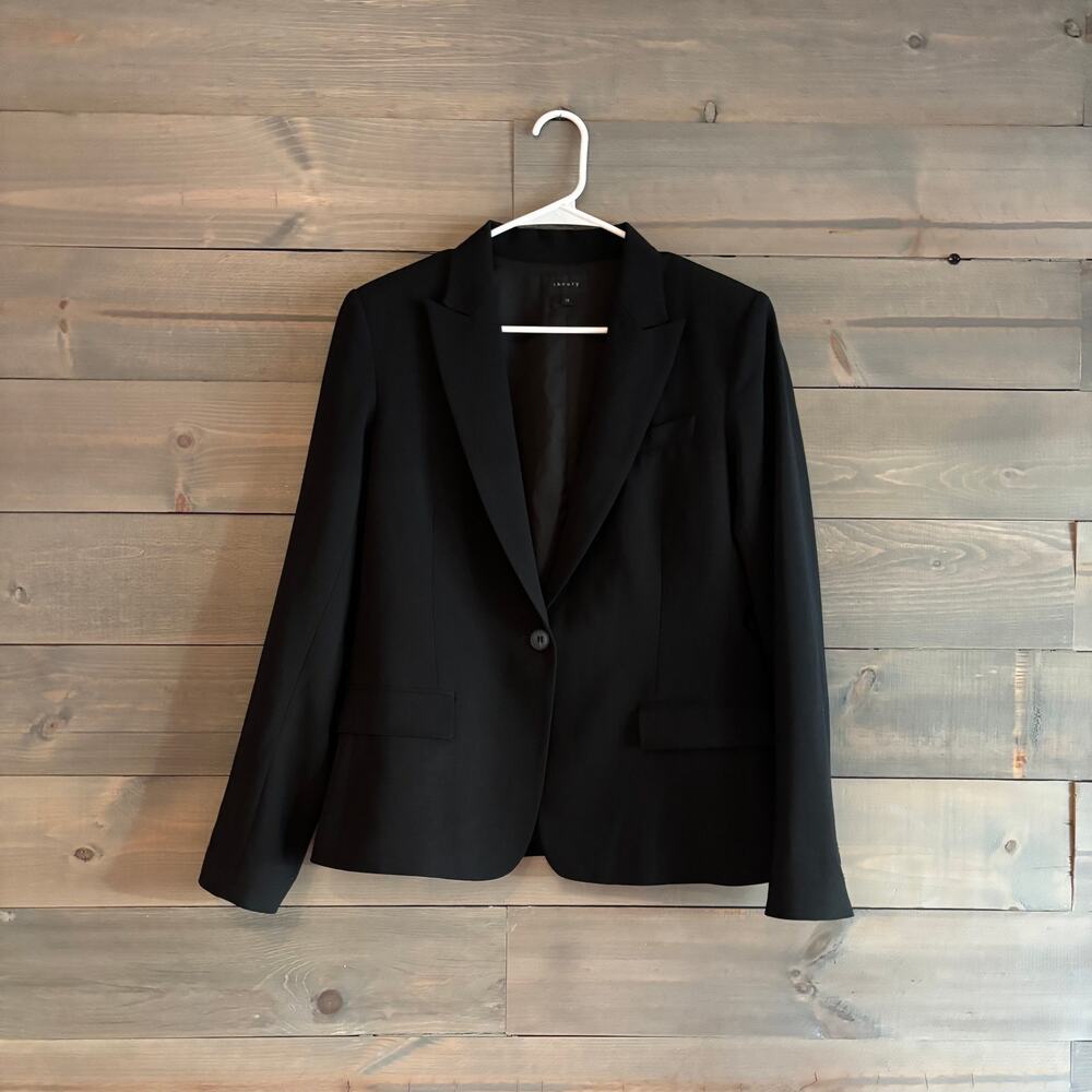 THEORY | Gabe B 2 Urban Black Blazer Wool Blend Sz 12